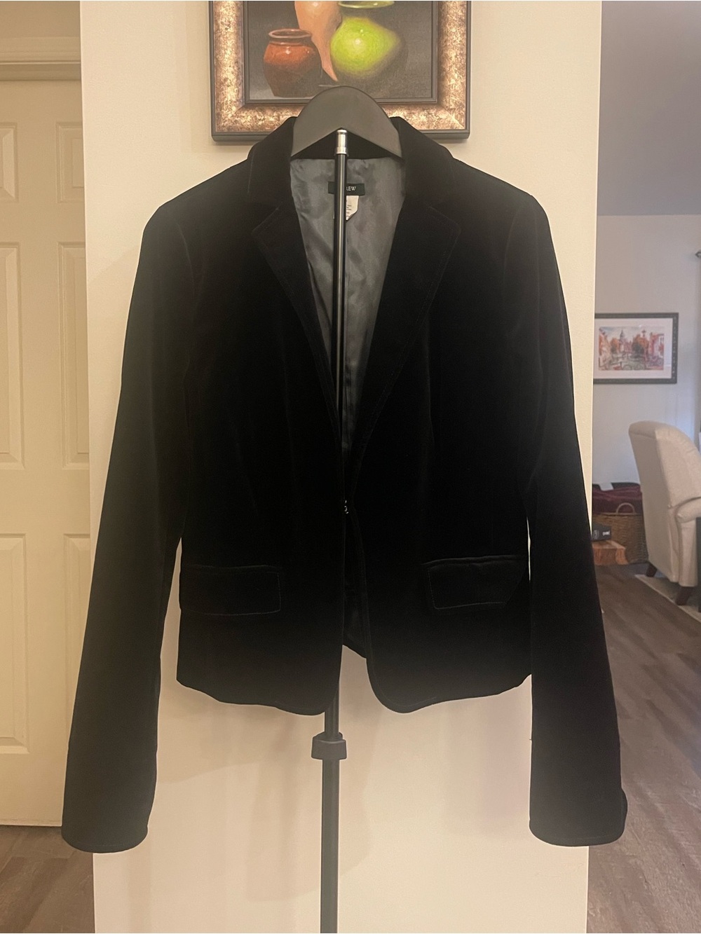 Vintage Y2K J Crew Black Velvet Blazer Jacket